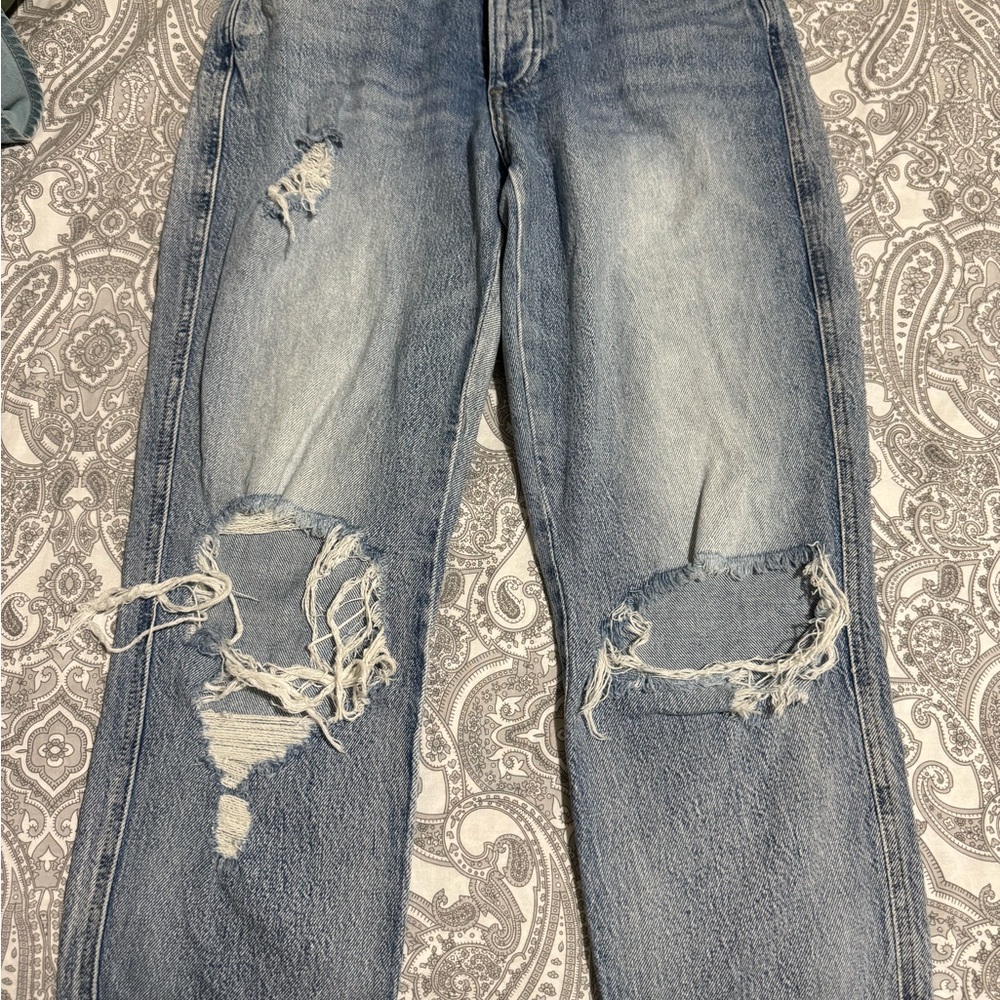 Lucky Brand Light Blue Distressed Boyfriend Jeans